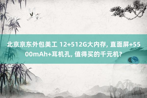 北京京东外包美工 12+512G大内存, 直面屏+5500mAh+耳机孔, 值得买的千元机?